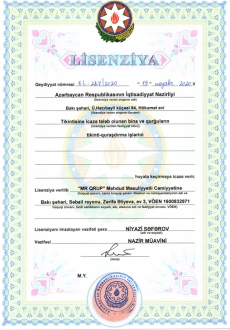 Lisenziya və sertifikatlar